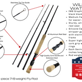 7/8 weight Fly Rod, 9ft | 4 Piece | Wild Water Fly Fishing