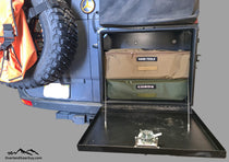 Set of 3 van gear box storage bags: tan "HAND TOOLS" and green "CORDS" pouches