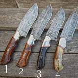 Feather Damascus Steel Hunting Knife - 10.5 Inches - KBS Knives Store