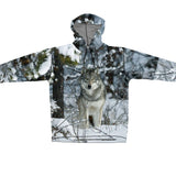 Wolf Sun Protective Wildlife Graphic Hoodie