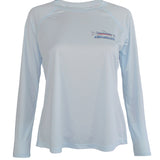 Women's Sun Protective Fishing Shirt Arctic Blue/Whiplash Rainbow Trout