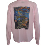 Women's Sun Protective Fishing Shirt Pink Blossom/Freestone Cutthroat Trout