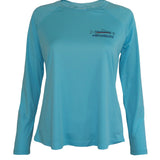 Women's Sun Protective Fishing Shirt Water Blue/Hen Rainbow