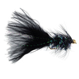 Black Bead Head Mini Crystal Woolly Bugger Streamer - 12 Flies Size 12