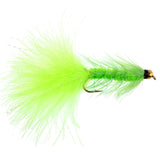 3 Pack Chartreuse Bead Head Crystal Woolly Bugger Streamer Fly - Size 8