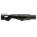Black spinning reel seat with carbon fiber look and ribbed locking nut