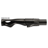 Black spinning reel seat with carbon fiber look and ribbed locking nut