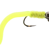 Tungsten Bead Head Squirmy Worm, Size 12 | Yellow | Qty. 6 | Wild Water Fly Fishing