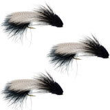 3 Pack Galloup's Zoo Cougar Black Streamer Fly - Hook Size 4