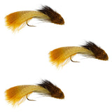 3 Pack Galloup's Zoo Cougar Golden Brown Streamer Fly - Size 4