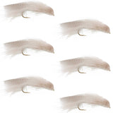Galloup's Zoo Cougar White Streamer Fly - 6 Flies Size 4