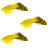 3 Pack Galloup's Zoo Cougar Yellow Streamer Fly - Size 4