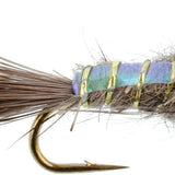 Bead Head Nymph Fly Fishing Flies - Flashback Gold Ribbed Hare's Ear Trout Fly - Nymph Wet Fly - 6 Flies Hook Size 16