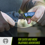 The Wakizashi Survival Neck Knife Giftset for Outdoors (Black Blade + Green Liner)