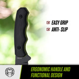The Wakizashi Survival Neck Knife Giftset for Outdoors (Black Blade + Green Liner)