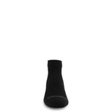 Merino wool trail running ankle socks in black with logo at sole
