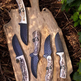 Ranch Cowboy Knives – Black Powder Coated Rasp Steel with Antler Horn Handle
