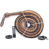 Cattle Whip – Tan & Deep Black Leather Bull Whip by KBS Knives Store (4ft–16ft)
