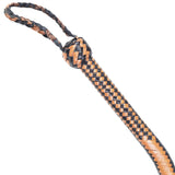 Cattle Whip – Tan & Deep Black Leather Bull Whip by KBS Knives Store (4ft–16ft)