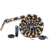 Indiana Jones Bullwhip – Real Yellow & Black Leather Bullwhip by KBS Knives Store (4ft–16ft)