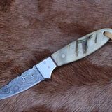 Ranch Buckaroo Knives and Sheaths | Damascus Steel & Sheep Horn