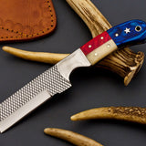 Custom Handmade Bull Cutter Knife Sheath with Texas Flag Handle