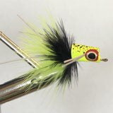 Snub Nose Slider Popper, Size 8 | Chartreuse and Black | Qty. 4 | Wild Water Fly Fishing
