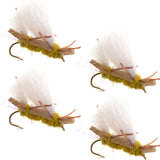 4 Pack Chubby Chernobyl Ant Golden Foam Body Grasshopper Fly - Hook Size 10