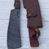 Rogue Cleaver - Custom Handmade Damascus Steel Cleaver Knife 12-Inch with Rosewood Handle | KBS Knives Store