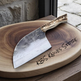 Cleaver Knife – 12" Hand-Forged 1095 Steel Blade with Antler Horn Handle
