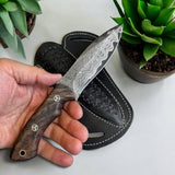 Fall Edition Western Knife and Sheath Set – Walnut & Damascus