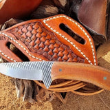 Handmade Cowboy Knife for Ranchers – Full Tang Rasp Steel with Micarta Handle & Western Sheath