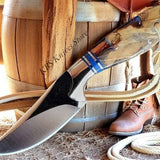 Cowboy Knife D2 Steel Blade with White Buffalo Horn Handle