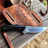 Handmade Cowboy Belt Knife – Western Style Outdoor Blade with Leather Sheath