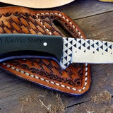 Western Cowboy Belt Knife – Handmade Rasp Steel & Buffalo Horn