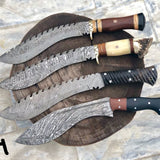 Best Kukri Knife Design – Damascus Blade Set of 4
