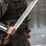 Custom Handmade Viking Seax Knife with Leather Sheath