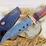 Custom Handmade Hunting Knife with Walnut Wood Handle