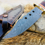 Custom Handmade Hunting Knife with Walnut Wood Handle