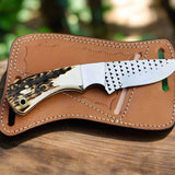 Ranger’s Legacy – Cowboy Knife with Antler Handle & Leather Holster