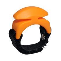 Blaze orange ceramic blade ring with black fabric grip