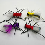 Fat Albert novelty foam fly fishing lure with red foam head and black legs