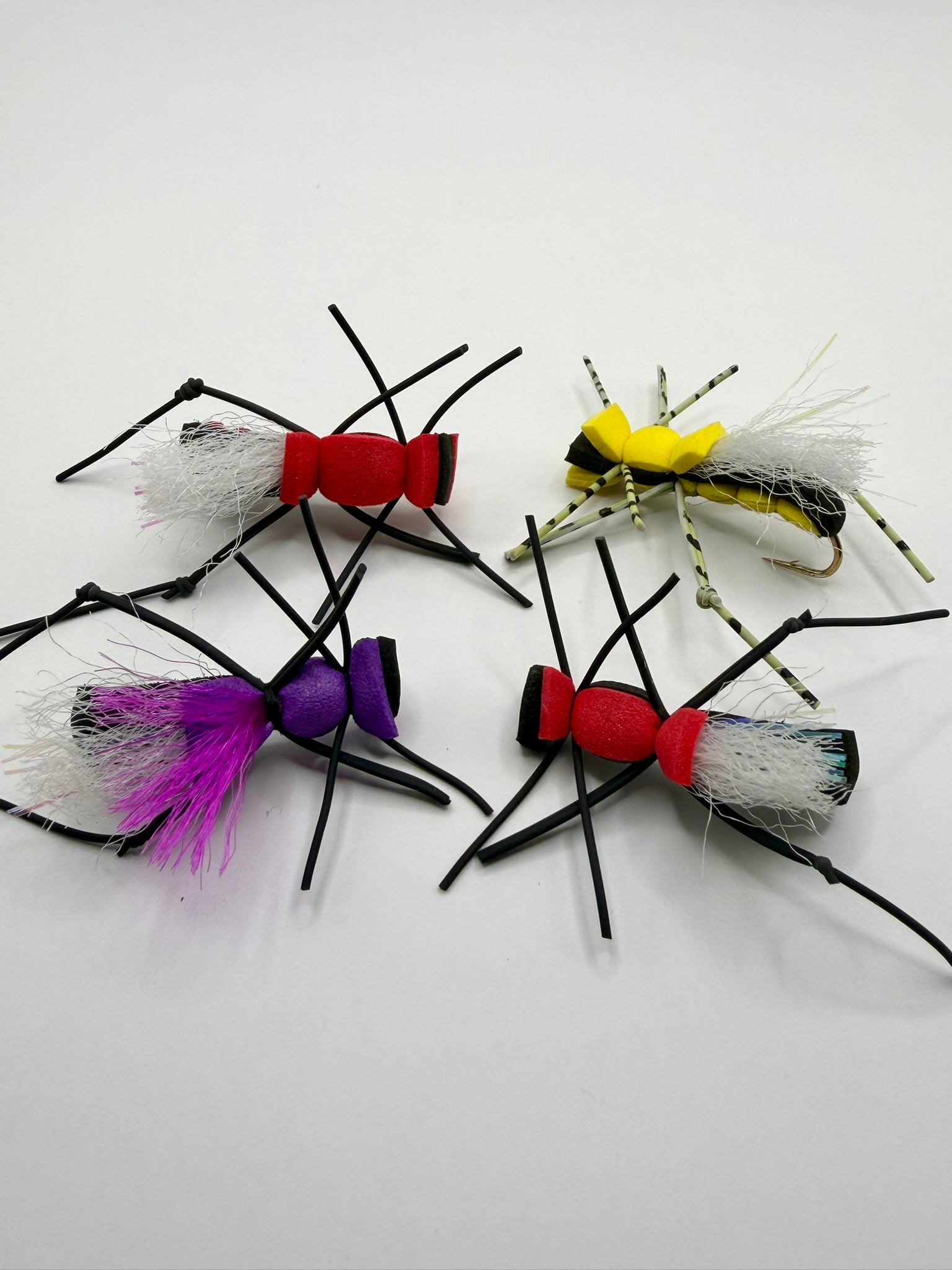 Fat Albert novelty foam fly fishing lure with red foam head and black legs