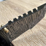 Tactical Urban Guardian Folding Pocket Knife – 8" Handmade Damascus Steel Blade, Pakka Wood Handle
