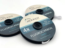 Moonlit fluorocarbon tippet spool set (4x and 5x) with clear line on dark reels