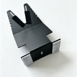 ARW hand wrapper clamp with black serrated arms and padded grips on base