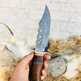 Custom Handmade Hunting Knife with Walnut Wood Handle