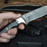 Custom Handmade Hunters Knife with Leather Sheath
