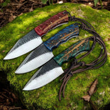 Custom Handmade Fixed Blade Knife – 8" High-Carbon Steel Blade with Epoxy Pine-Cone Handle