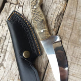Custom Handmade D2 Steel Hunting Knife with Mountain Sheep Horn Handle – 8.5" | KBS Knives